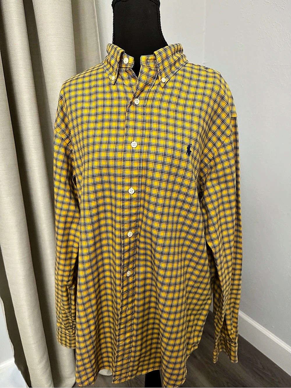 Ralph Lauren Classic Fit Plaid Button Down Yellow & Blue L